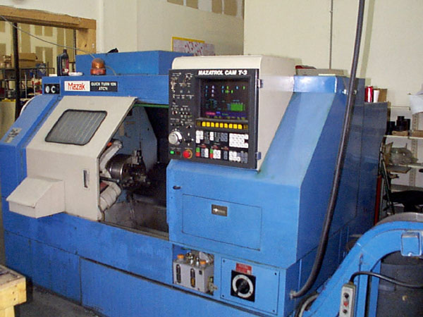 MAZAK SLANT TURN 10N ATC-MC,  Mazatrol T-3 CNC w/ Color CRT, 17.3" Swing, 8" 3-Jaw Chuck, 10" Max Turning Diameter, C-Axis, Live Tooling, Tailstock with 19.69" Between Centers, Tool eye, New 1986.