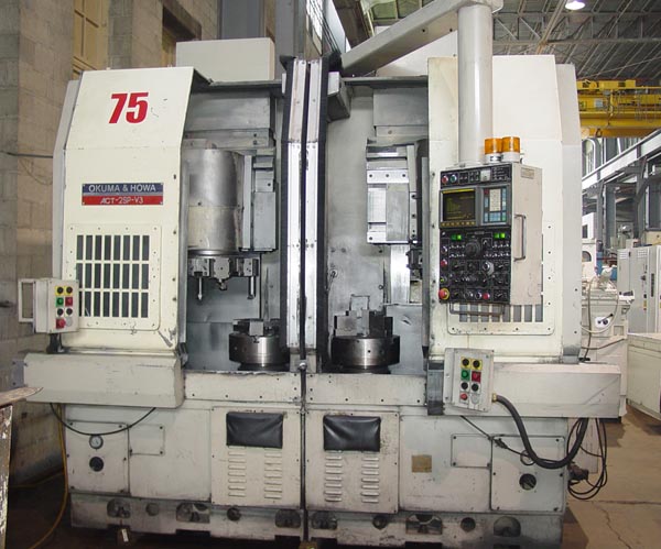 20" OKUMA HOWA ACT2SP-V3 Vertical Twin Spindle CNC Turning Center