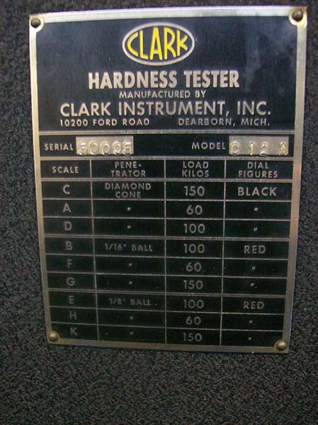 CLARK HARDNESS TESTER FOR SALE