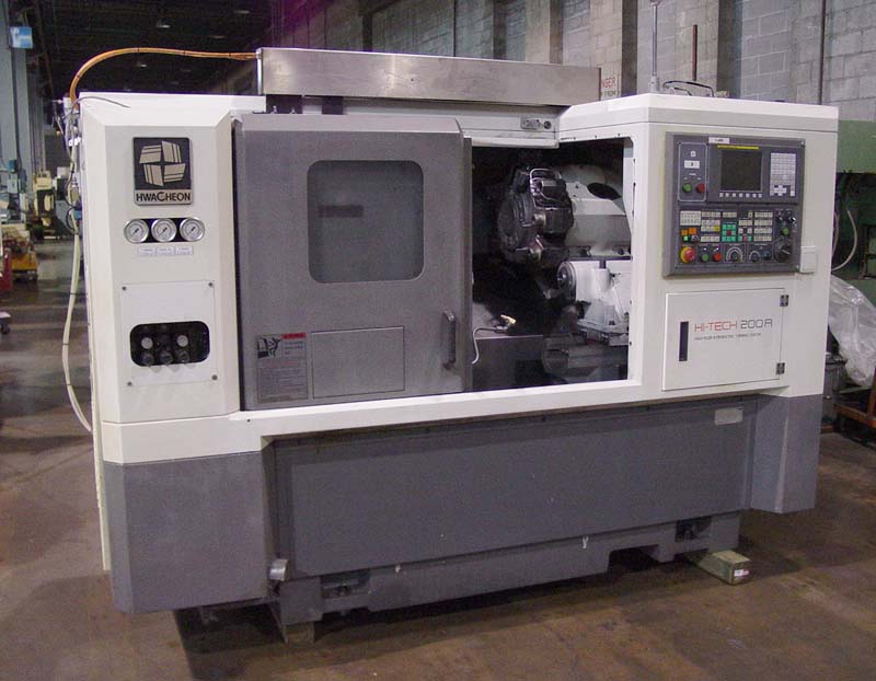 HWACHEON Hi-Tech 200A FOR SALE USED CNC LATHE WITH LIVE TOOLING TURNING CENTER With LIVE TOOLING