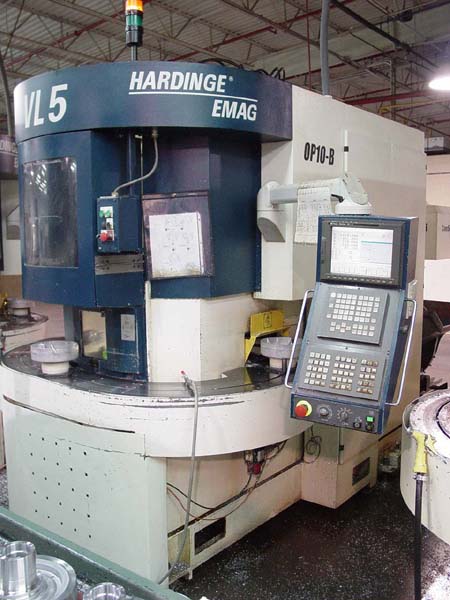 HARDINGE EMAG VL-5 FOR SALE Used CNC LATHE CNC LATHE CNC INVERTED SPINDLE VERTICAL TURNING CENTER
