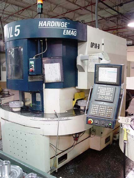 HARDINGE EMAG VL-5 FOR SALE Used CNC LATHE CNC LATHE CNC INVERTED SPINDLE VERTICAL TURNING CENTER