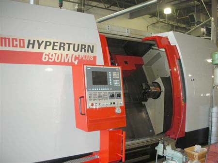 EMCO Hyperturn 690MC Plus CNC Turning Center with Twin Spindles, Twin Turrets, Live Tooling, and Y-Axis CNC Lathe for sale