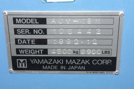 MAZAK AJV-18N CNC Vertical Machining Center with Automatic Pallet Changer for sale
