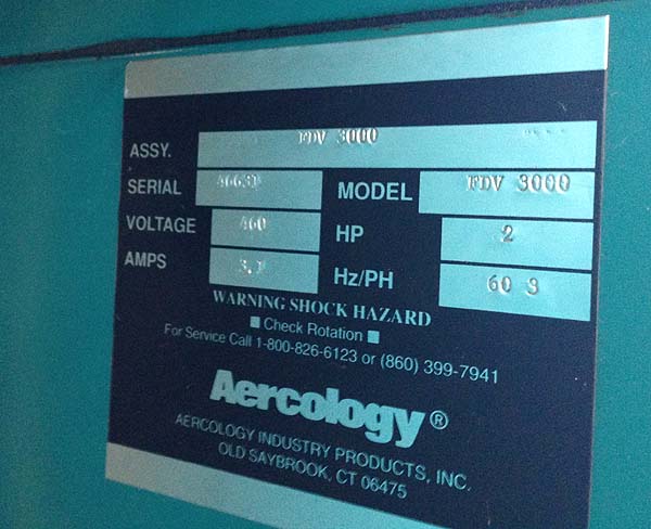 AERCOLOGY fDV300 3000 CFM  Mist Dust and Smoke Collector for sale