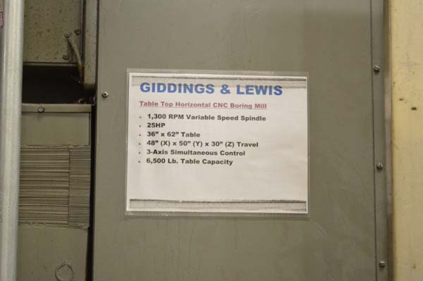 4" G&L Giddings & Lewis cnc Horizontal Boring Mill  for sale