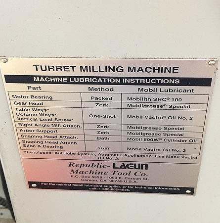 Lagun FTV-2 3-Axis CNC Acu-rite Millpwr ControlVertical Knee Mill CNC Lagun Mill for sale