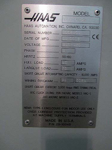 Haas VF-10/50 50 Taper CNC Vertical Machining Center For Sale