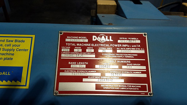 Doall Horizontal Band Saw CNC Horizontal Band Saw for sale