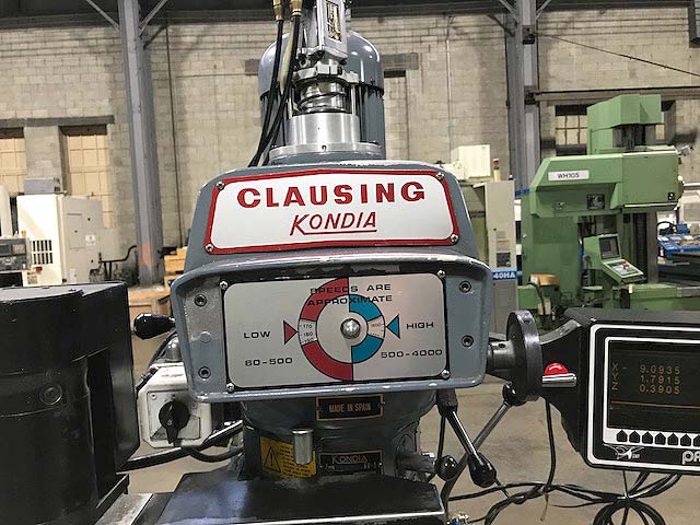 CLAUSING KONDIA Bridgeport Style CNC Milling Machine, with SWI Southwest Industries Proto Trak MX-3 3-Axis CNC Control For Sale