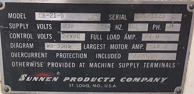 Sunnen CK-21 Cylinder King Computerized Vertical Hone For Sale