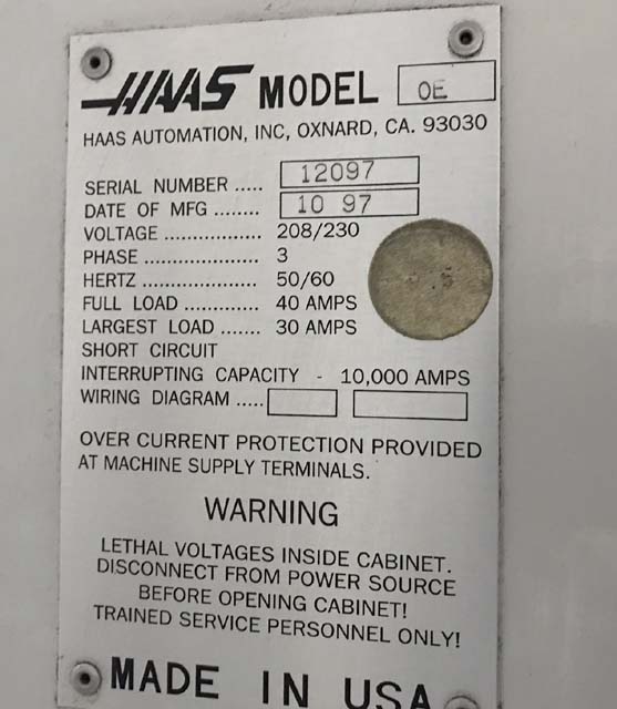Haas VF-0E CNC Vertical Machining Center for sale