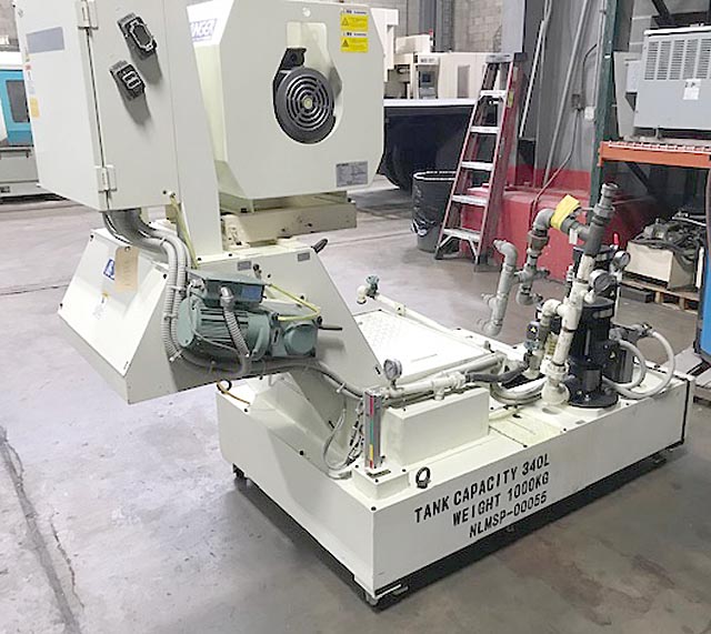JPC Chip Conveyor and Coolant System with Drum Filter, Fanuc Robo Drill Chip Conveyor, High Pressure Coolant System with Drum Filter, Rear Discharge JPC Conveyor