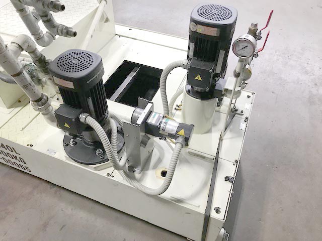 JPC Chip Conveyor and Coolant System with Drum Filter, Fanuc Robo Drill Chip Conveyor, High Pressure Coolant System with Drum Filter, Rear Discharge JPC Conveyor