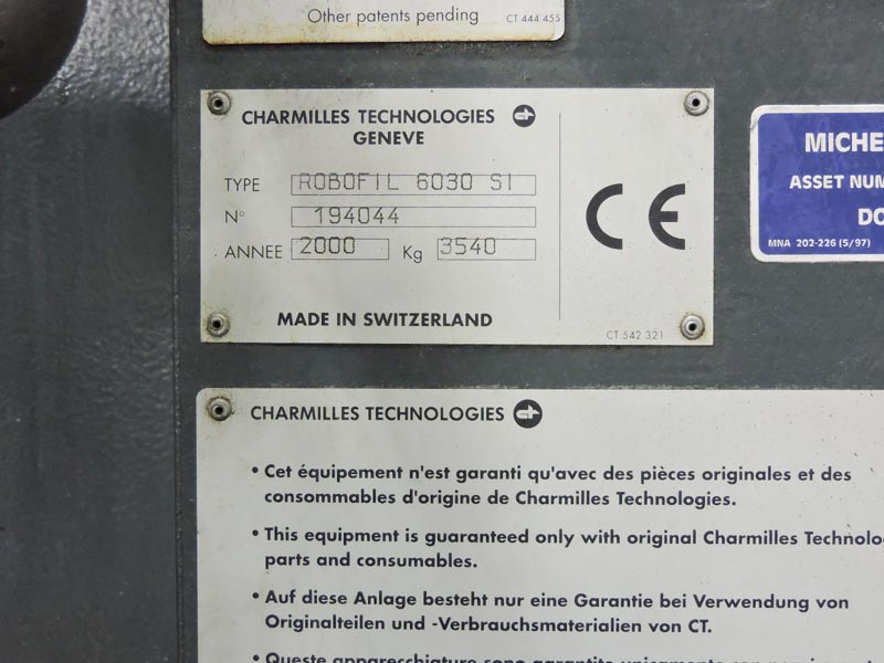 Used Charmilles CNC Wire Type Electric Discharge Machine For Sale, Used CNC Wire Type EDM For Sale