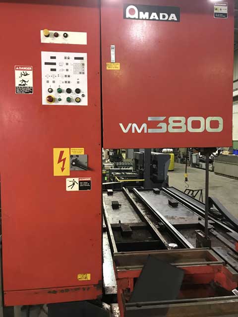 Amada VM3800 Vertical Band Plate Saw, 12" Thick Plate Saw, Ferrous or Non-Ferrous Vertical Band Plate Saw