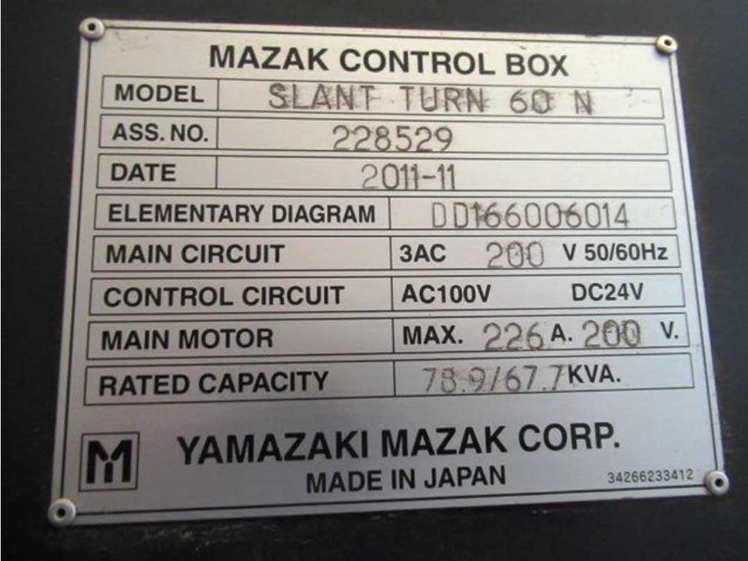 Mazak SL60N, Mazak Big Bore CNC Lathe, Mazak Slant Turn 60 with 120" Centers