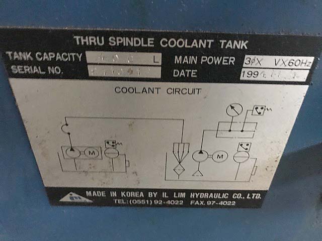 100 Gallon 1200 PSI High Pressure Thru Spindle Coolant System by IL LIM, Paper Filter System