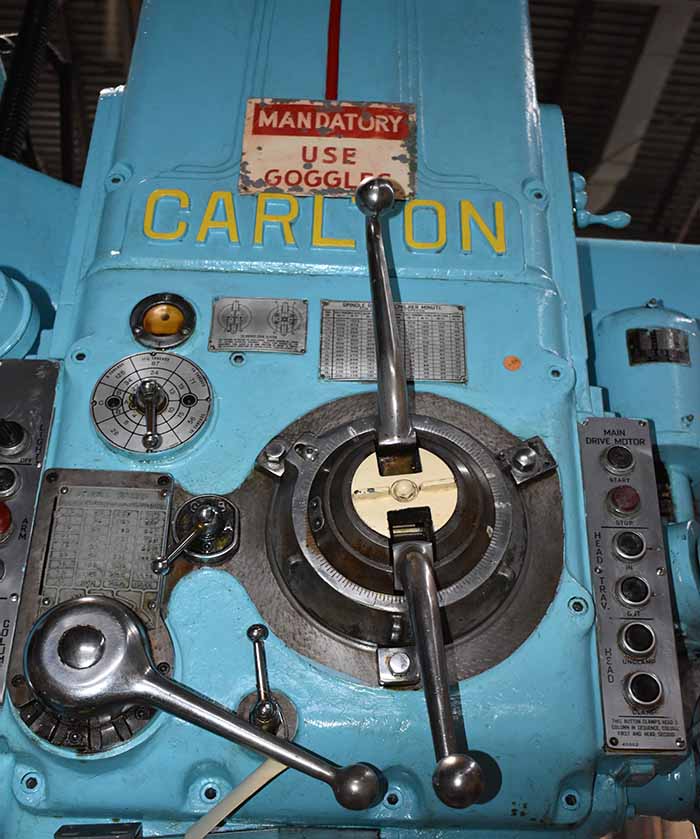 8'x 19" Carlton 4A Radial Arm Drill, 8' Carlton Radial Drill, used Carlton Radial Drill For Sale, used 7' Radial Drill For Sale, American, Gilbert, Bickford, GL