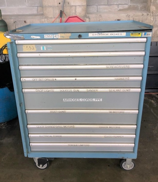 9 Drawer Lista Tool Cabinet, 9 Drawer Lista Rolling Tool Cabinet, 9 Draw Lista Cabinet For Sale, used Tool cabinet for sale