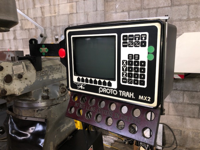 Bridgeport Series 1 CNC Vertical Knee Mill, Bridgeport Knee Mill with Prototrak MX-2 CNC Control, Bridgeport 2-Axis CNC Mill For Sale, Tool Room CNC Vertical Mill for sale, 2hp Bridgeport CNC Mill