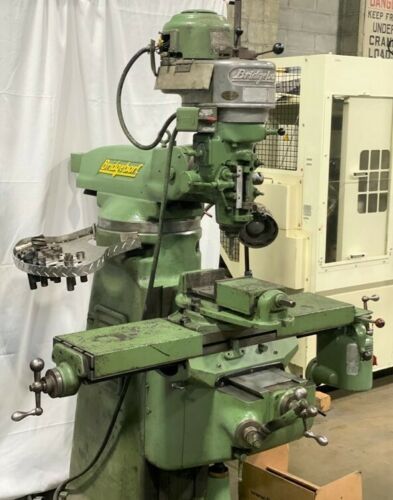 Manual Bridgeport Knee Mill, Bridgeport 3-Axis Mill For Sale, Tool Room Vertical Mill for sale, 1hp Bridgeport Mill, Garage Mill