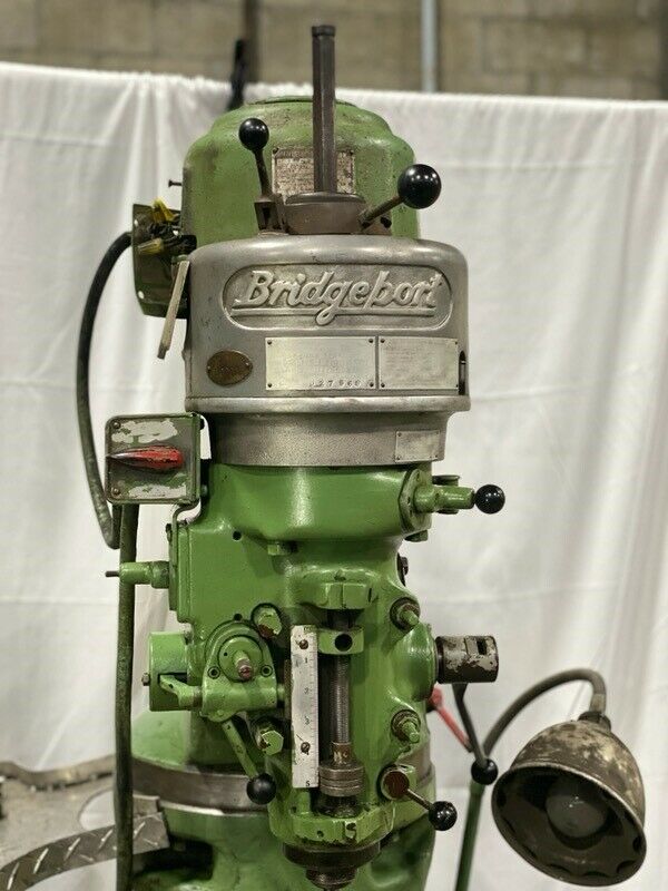 Manual Bridgeport Knee Mill, Bridgeport 3-Axis Mill For Sale, Tool Room Vertical Mill for sale, 1hp Bridgeport Mill, Garage Mill