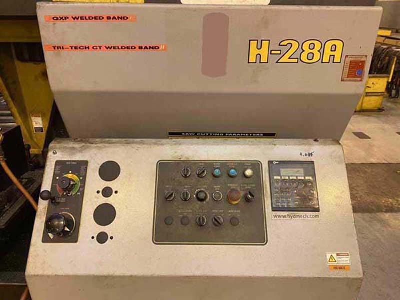 28" x 28" Hydmech H-28A Automatic Horizontal Band Saw, used 28" x 28" Hydmech H-28A Automatic Horizontal Band Saw For Sale, Used Automatic Band Saw for sale, Amada, Doall