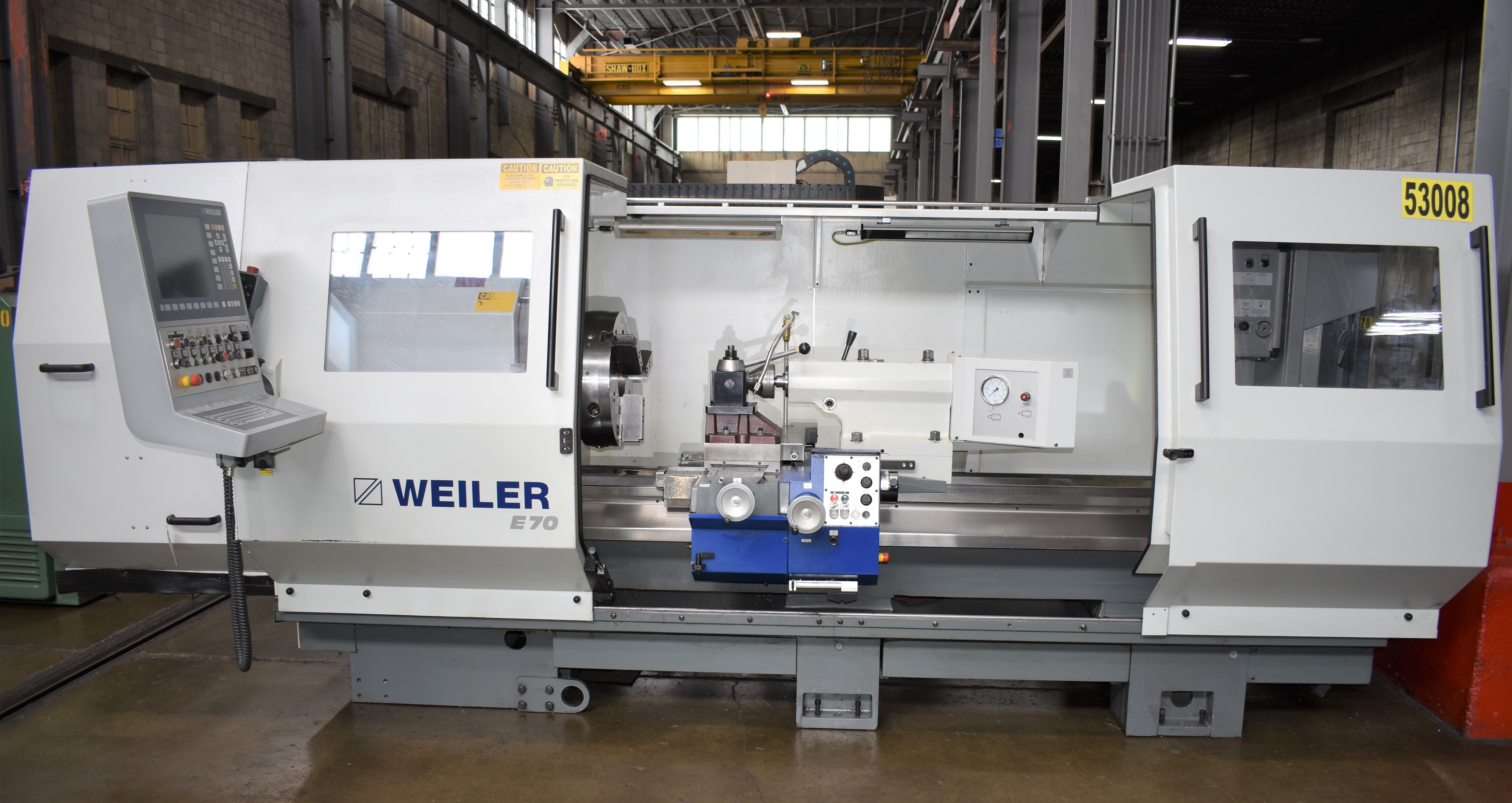 28" x 80" WEILER E70 CNC FLAT BED LATHE, Used Weiler E70 x 2000 CNC Lathe For Sale, Weiler Oil Country Lathe for sale, Used 28" x 80" CNC Flat Bed Lathe For Sale
