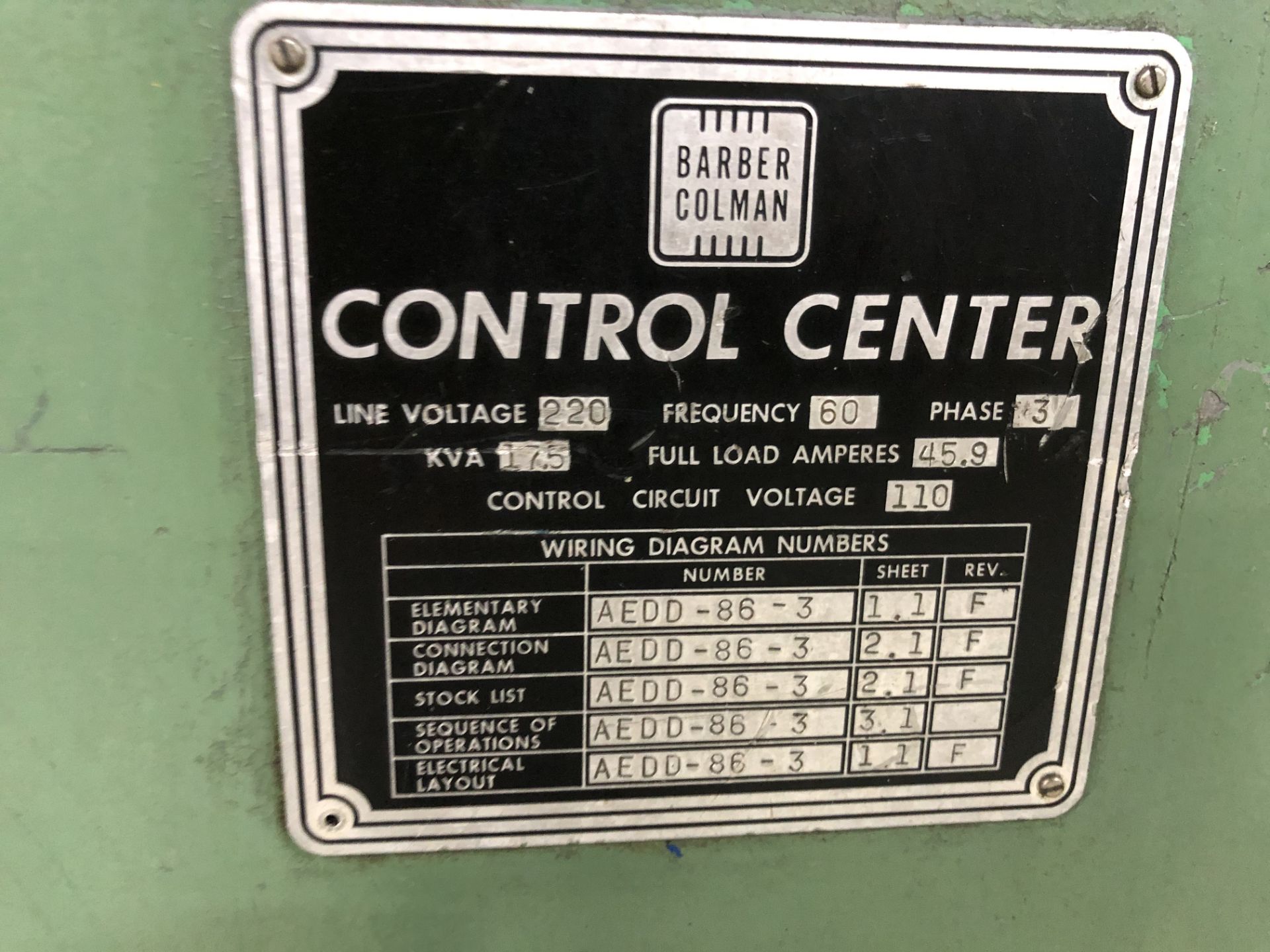 14-15 Barber Colman Horizontal Heavy Duty Gear Hobber, used 14-15 Barber Colman Horizontal Heavy Duty Gear Hobber for sale, Bourn & Koch, Pfauter