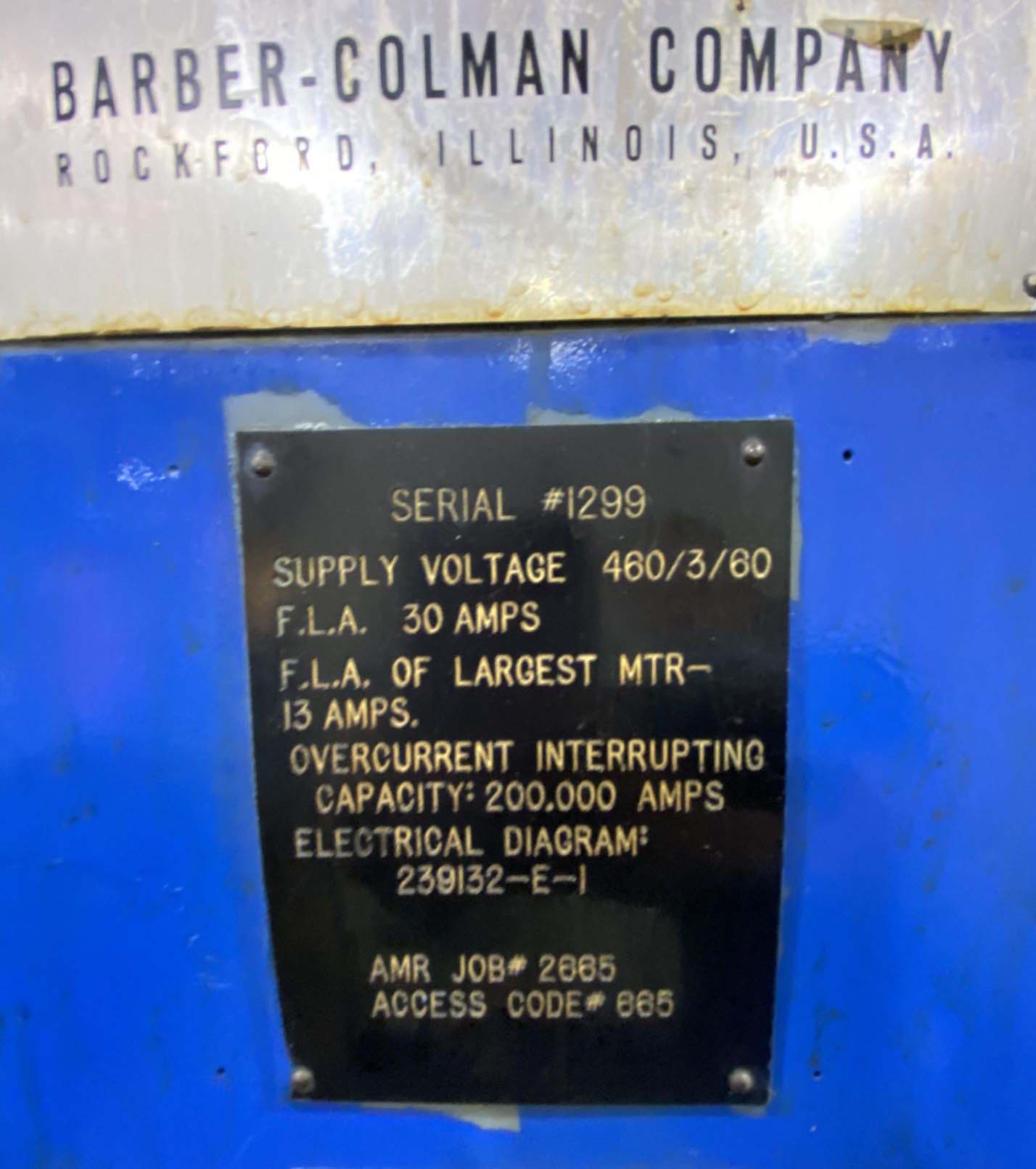 14-15 Barber Colman Horizontal Heavy Duty Gear Hobber, used 14-15 Barber Colman Horizontal Heavy Duty Gear Hobber for sale, Bourn & Koch, Pfauter